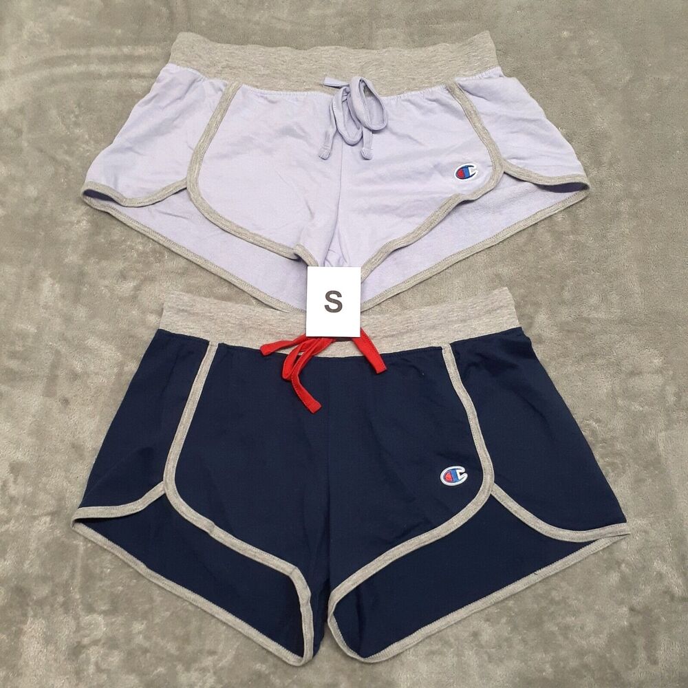 Champion Women Sz S Blue Gray Purple Gray 2 Shorts Loungewear Athleisure NWOT